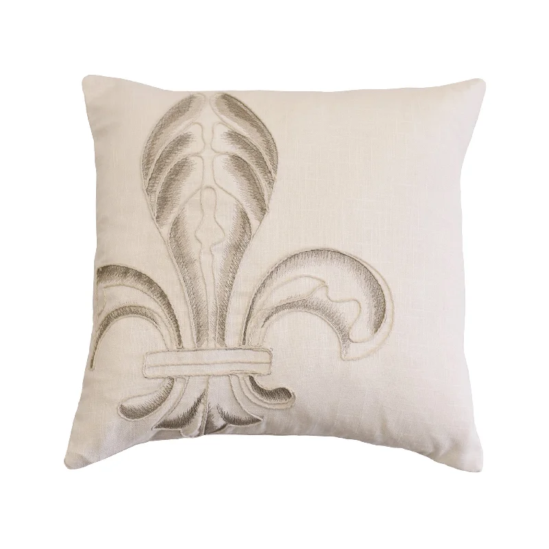 colorful floral quilt-Fleur De Lis Embroidered Pillow