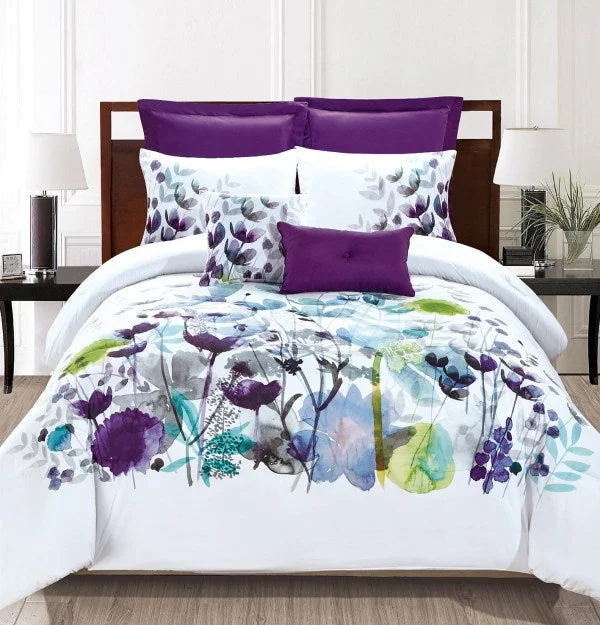 handwoven silk sheets-Flower 7-piece Comforter set