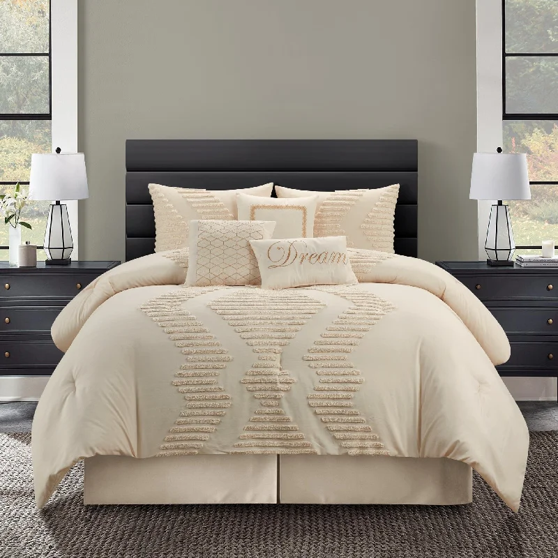 hand-stitched bamboo duvet-Galatea 7 Piece Comforter Set