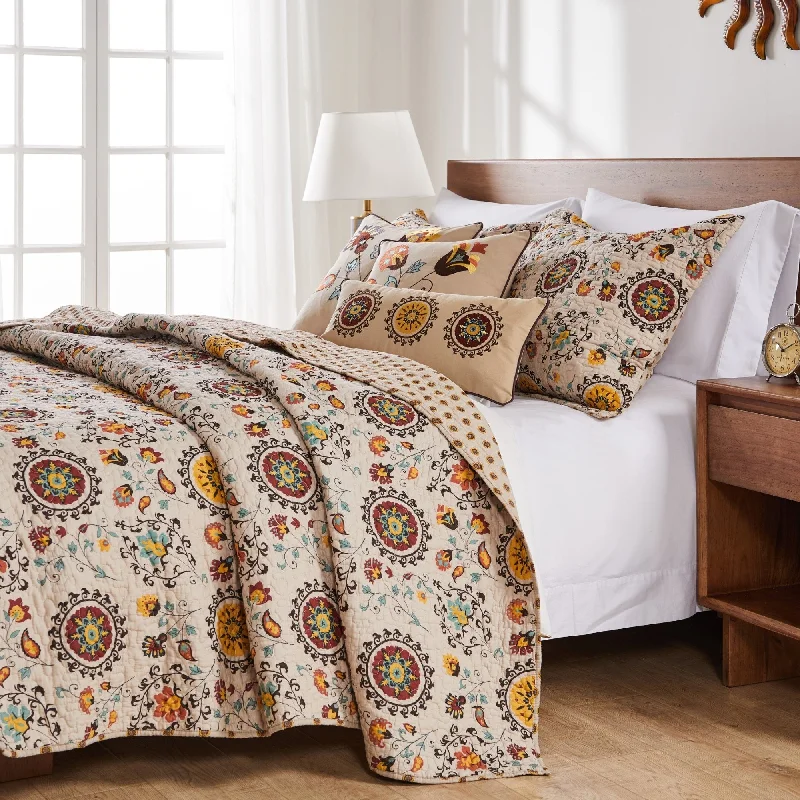 organic wool comforter-Greenland Home Fashions Andorra 5-piece Oversized Reversible Bonus Quilt Set