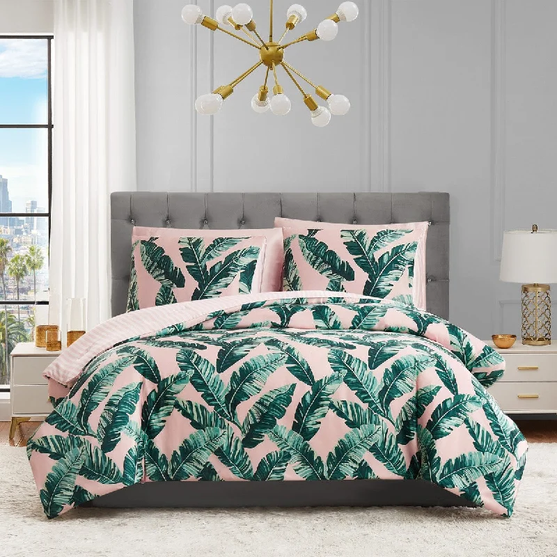 organic sateen sheets-Juicy Couture Tropical Palm Reversible Comforter Set