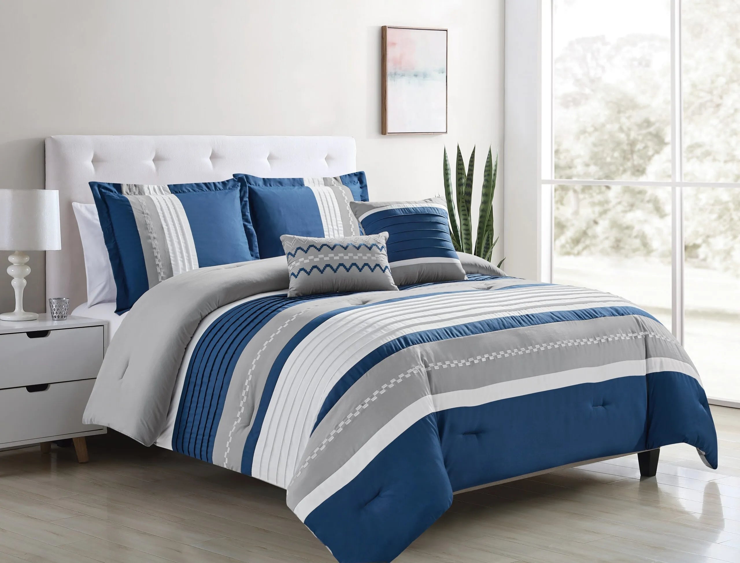 breathable cotton throw-Lago 5-piece Comforter set