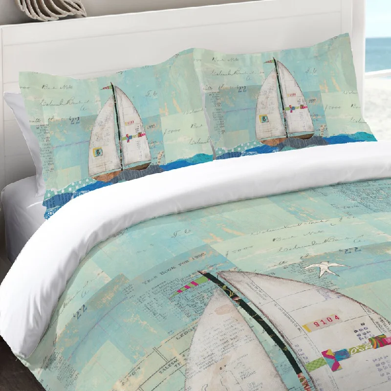 handwoven silk sheets-Laural Home Sailing the Seas Standard Pillow Sham