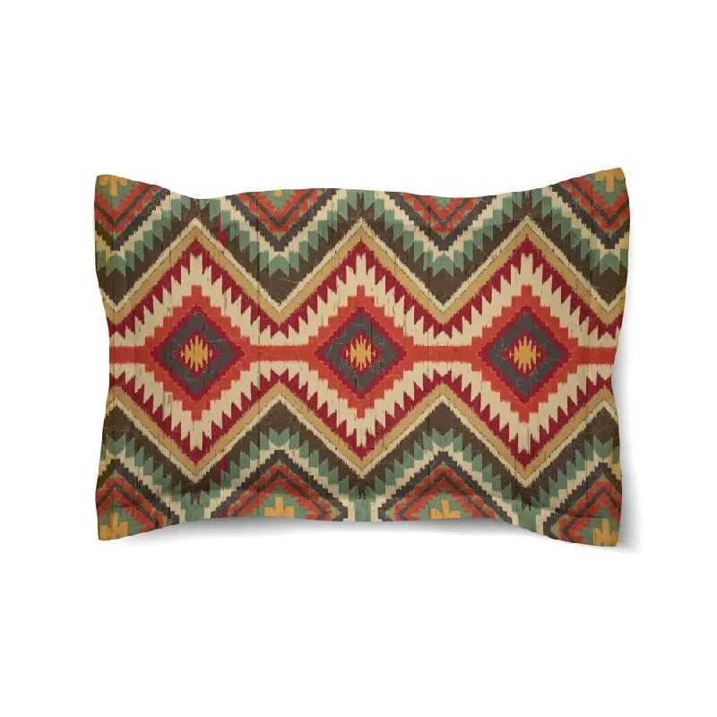 minimalist gray throw-Laural Home Southwestern Pattern Comforter Pillow Sham