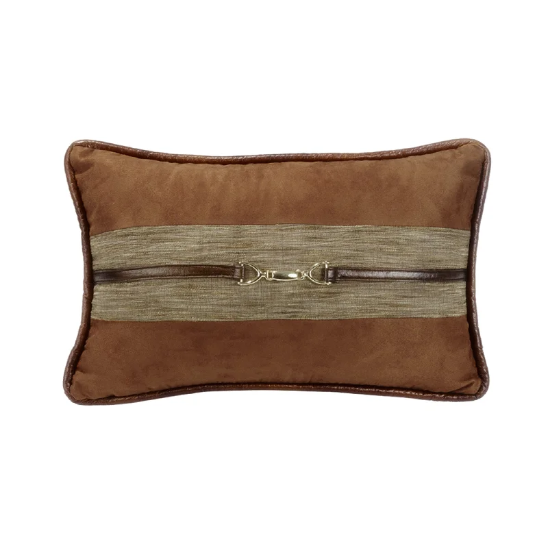 silky linen comforter-Faux Suede Buckle Pillow