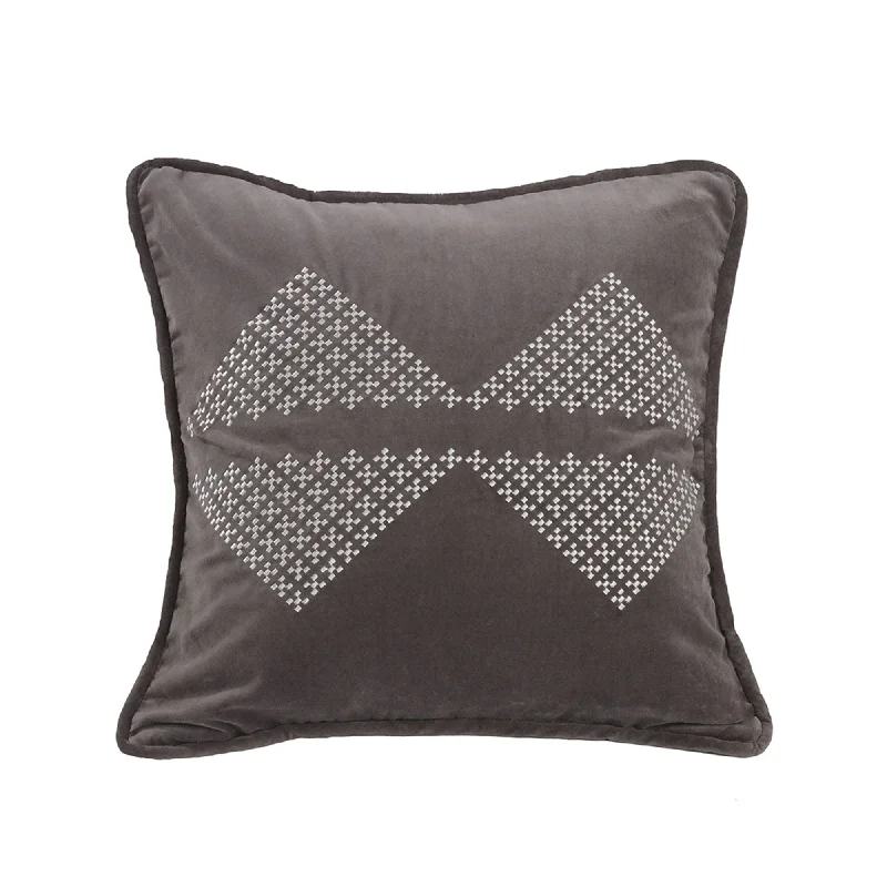 handwoven cotton throw-Embroidered Diamond Accent Pillow