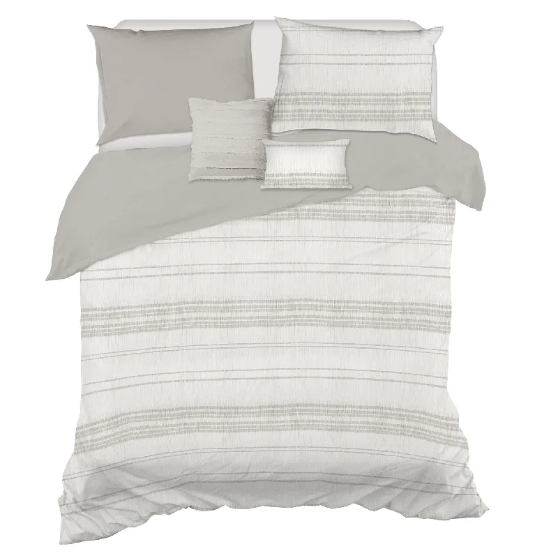 minimalist beige duvet-Linden 5-piece Reversible Comforter set