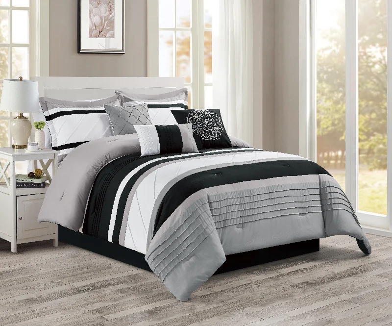 modern striped pillow-Maceo 7-piece Comforter set