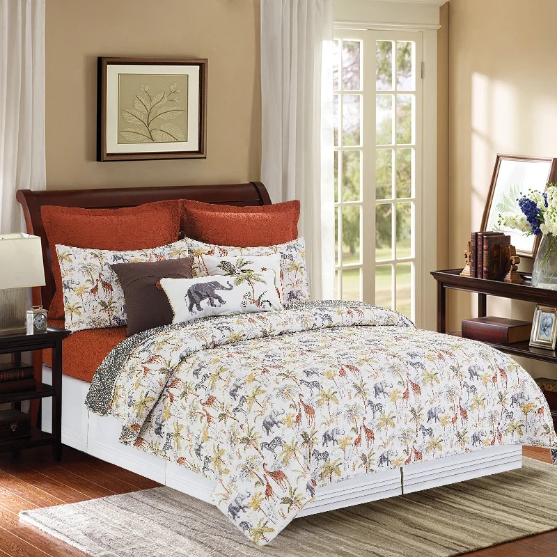 plush velvet quilt-Nico Safari 3 Piece Cotton Quilt Set