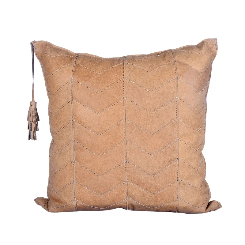 lightweight flannel comforter-Chevron Leather Pillow