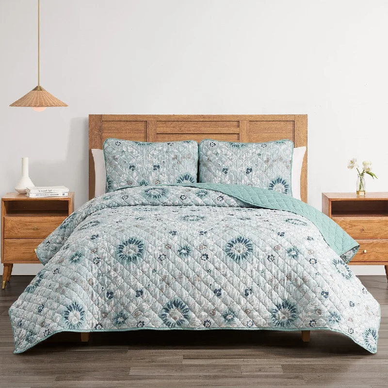 soft percale bed sheets-Provence Quilt Set