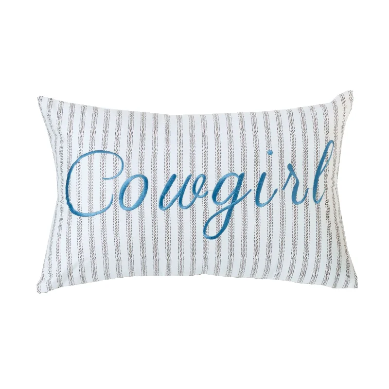 soft tencel quilt-Cowgirl Embroidery Pillow