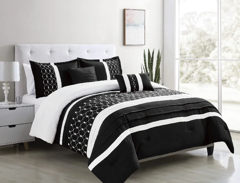 modern polka dot quilt-Rowana 5-piece Comforter set