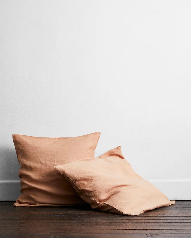 vintage tencel blanket-Terracotta 100% French Flax Linen European Pillowcases (Set of Two)