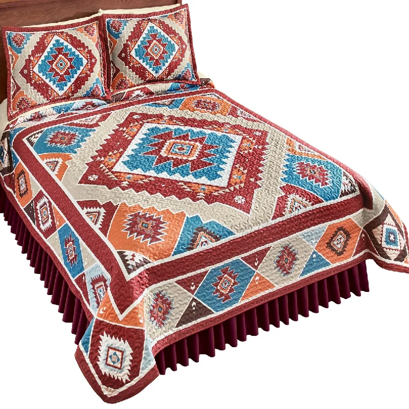 soft percale bed sheets-Traditional Southwest Diamond Pattern Quilt