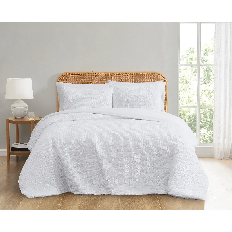 thick linen blanket-Truly Soft Textured Waffle Comforter Set