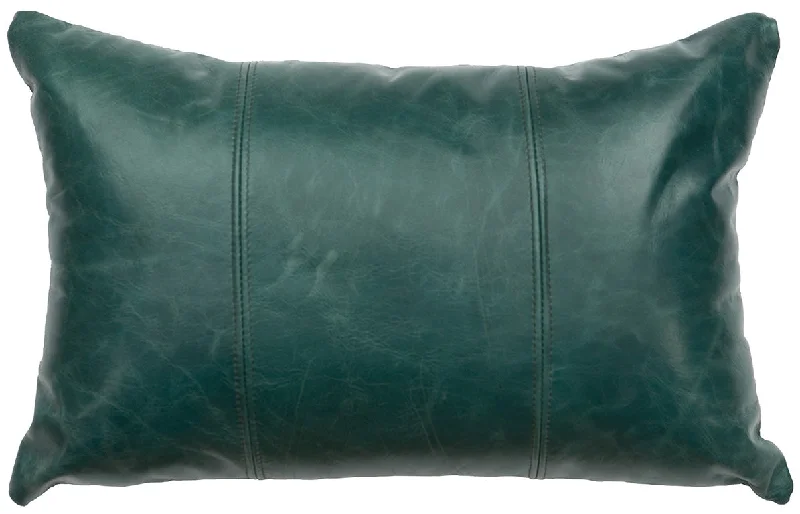 breathable linen duvet cover-Wooded River Peacock Leather Accent Pillow