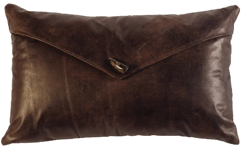 silky linen pillowcase-Wooded River Leather Envelope Pillow