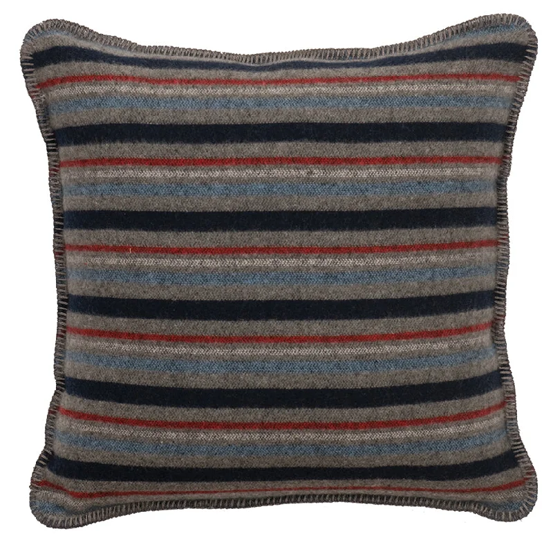 thick cotton blanket-Wooded River Nordic Alpine Stripe Accent Pillow