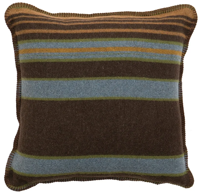 hand-stitched linen quilt-Wooded River Hudson Serape Accent Pillow