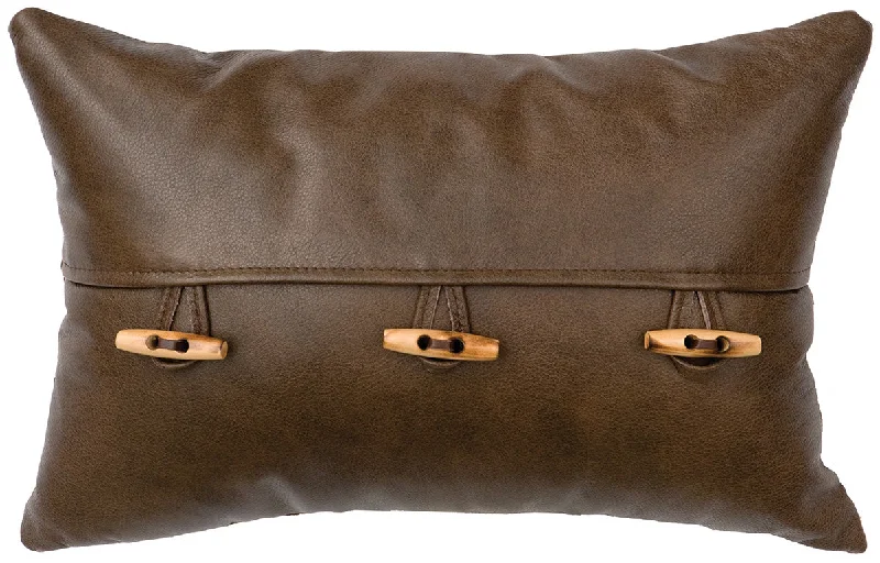 plush fleece pillow-Wooded River Leather Accent Pillow