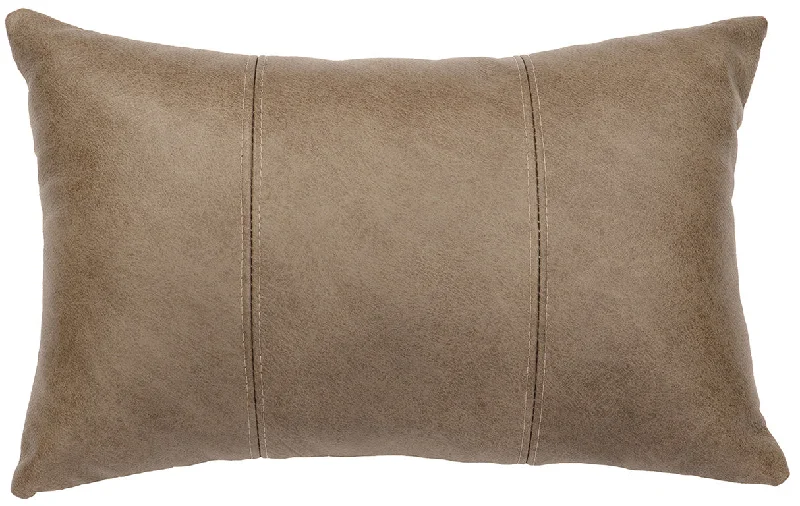 cozy silk quilt-Wooded River Silver Fox Leather Pillow