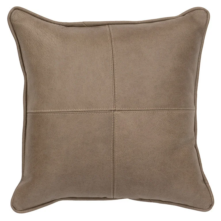 organic wool comforter-Wooded River Silver Fox Leather Pillow