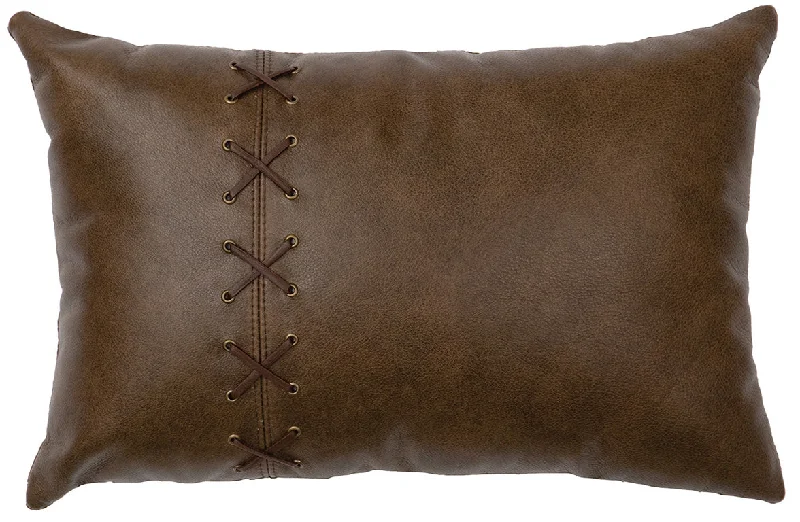 hypoallergenic wool pillow-Wooded River Leather Pillow