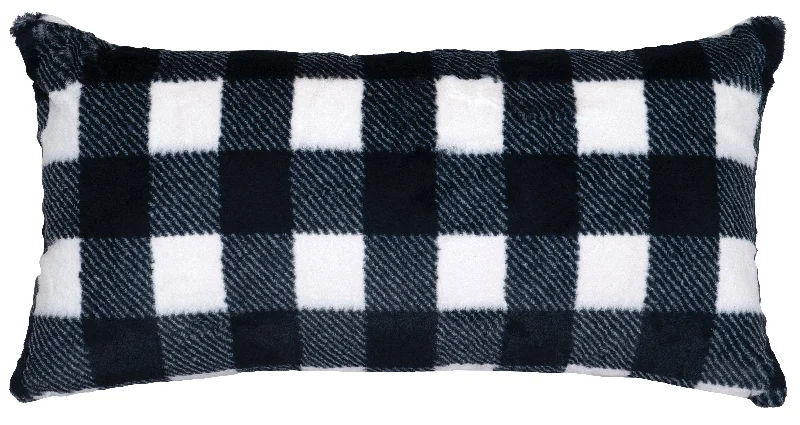 organic bamboo blanket-Wooded River Checkers Snow Pillow 14 x 26