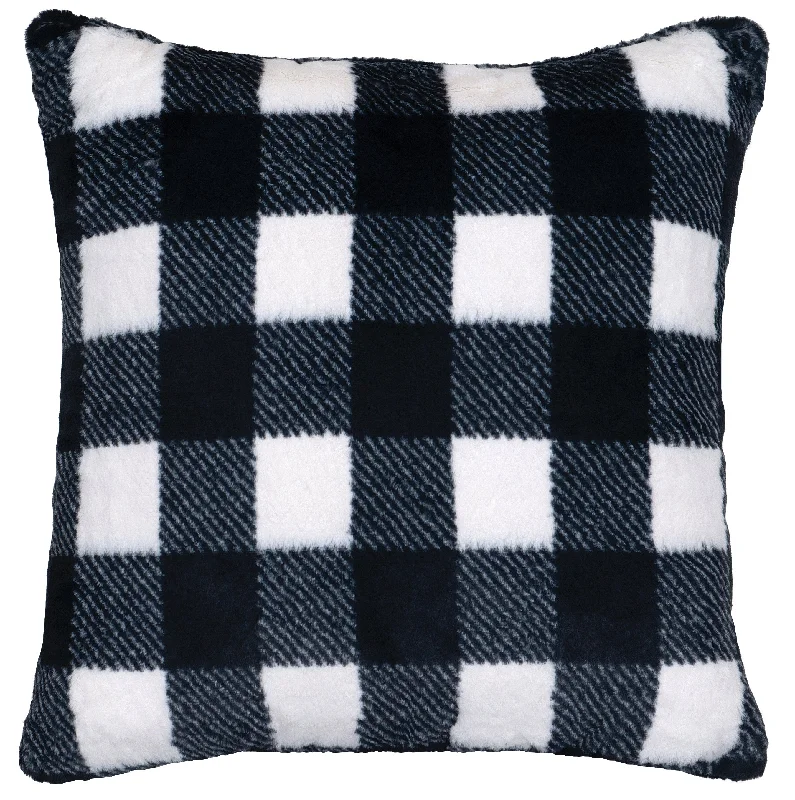 lightweight jersey sheets-Wooded River Checkers Snow Pillow 18 x 18