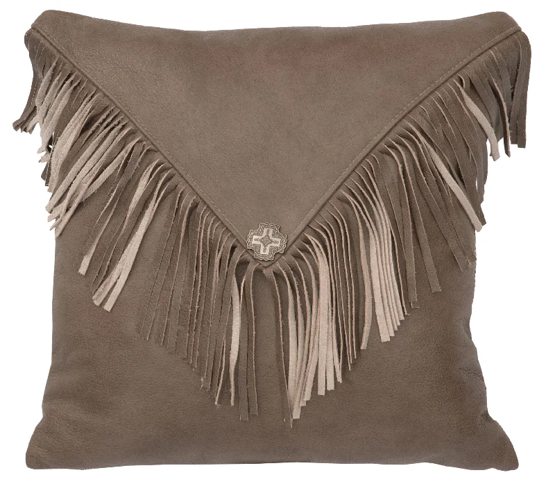 hypoallergenic bamboo throw-Wooded River Leather Pillow 257