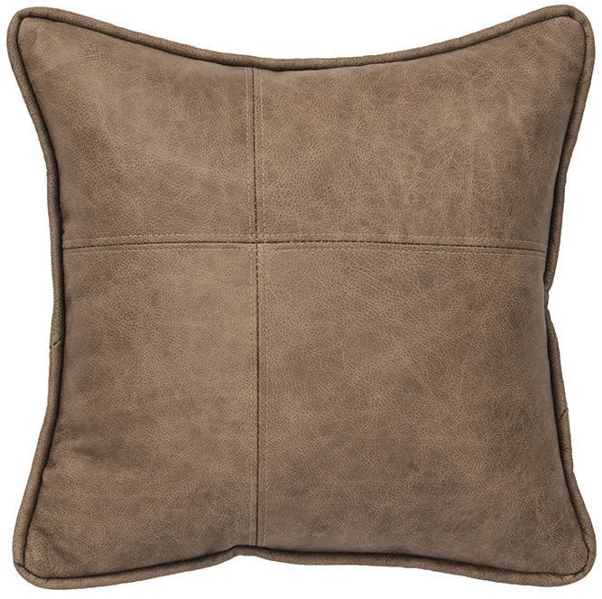 plush microfiber quilt-Wooded River Mushroom Leather Pillow