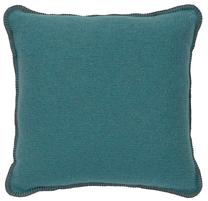 hypoallergenic linen quilt-Wooded River Solid Turquoise Accent Pillow