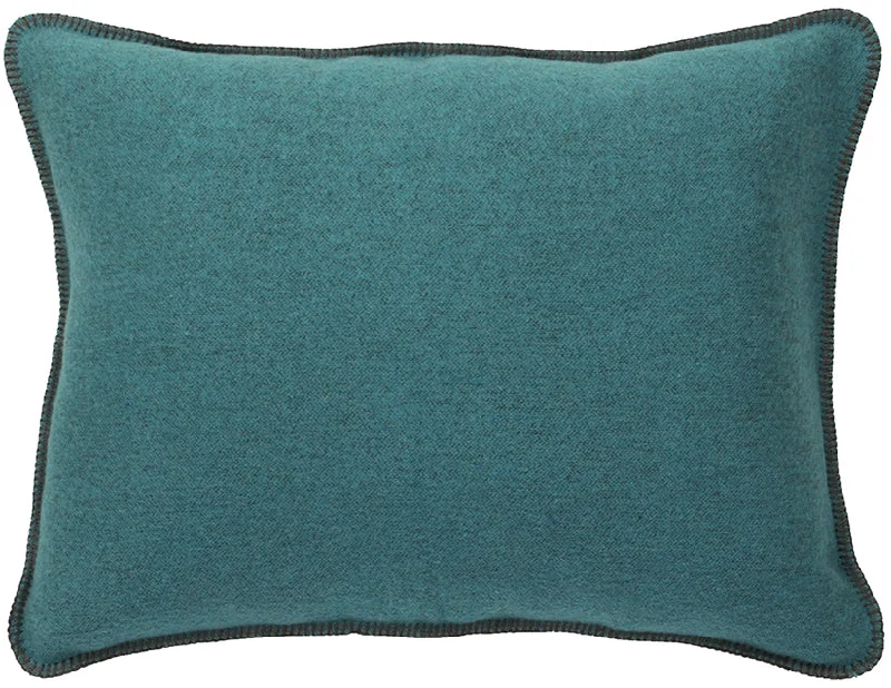 colorful striped throw-Wooded River Solid Turquoise Pillow Sham