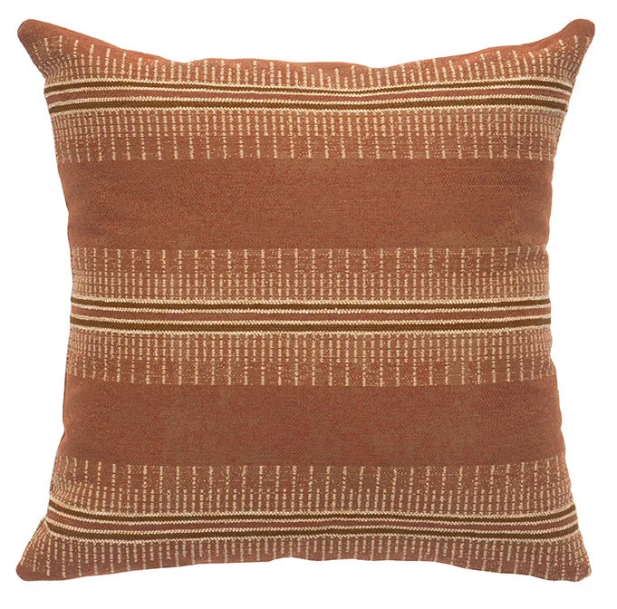 vintage wool pillowcase-Wooded River Terracotta Pillow