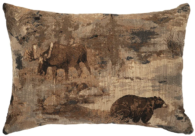 luxury velvet throw-Wooded River Trapper Lodge Lumbar Pillow