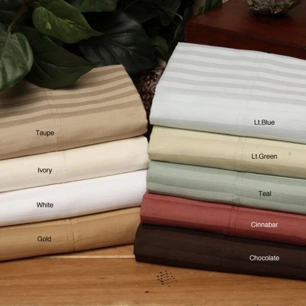 silky sateen pillowcase-Wrinkle-resistant Stripe Cotton Pillowcases