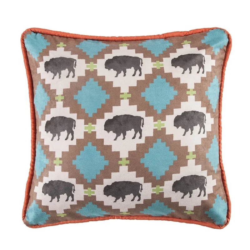 hand-stitched linen quilt-Reversible Bear Accent Pillow