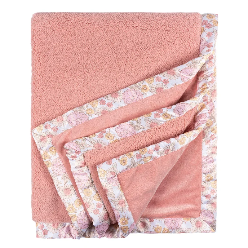 silky linen blanket-Retro Floral Plush Blanket