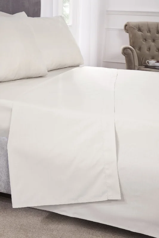 luxury fleece quilt-180 Thread Count Percale Pillowcase (Pair) in Ivory