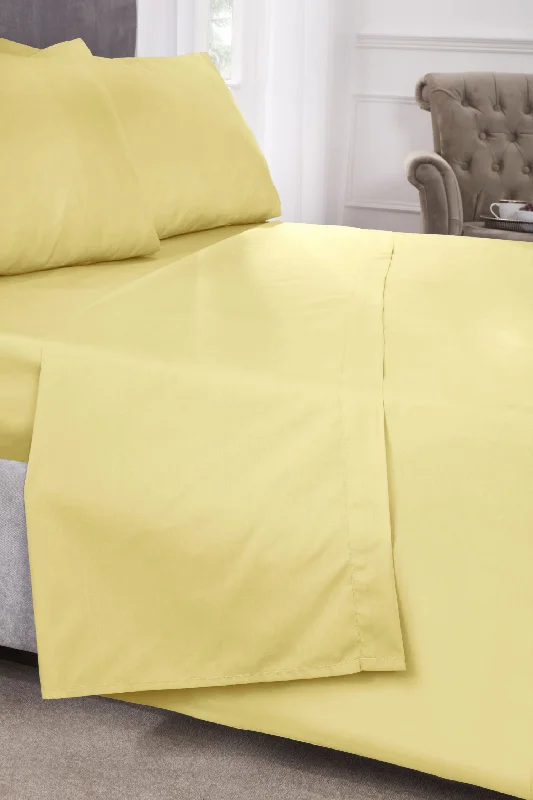 silky sateen pillowcase-180 Thread Count Percale Pillowcase (Pair) in Lemon