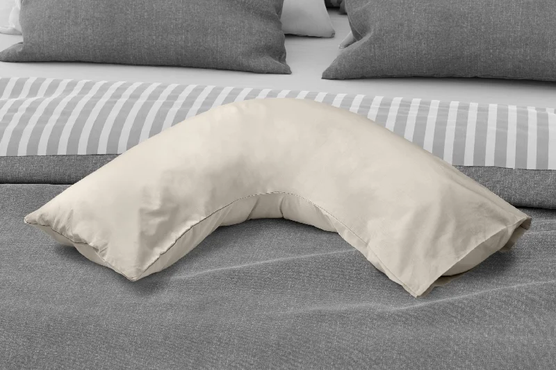 organic jersey throw-180 Thread Count Percale V Shaped Pillowcase in Ivory