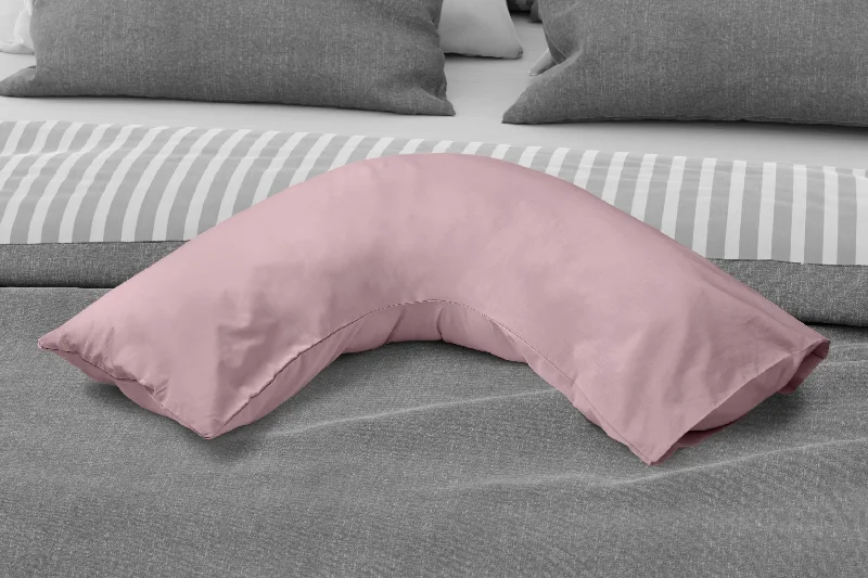 soft silk sheets-180 Thread Count Percale V Shaped Pillowcase in Pink