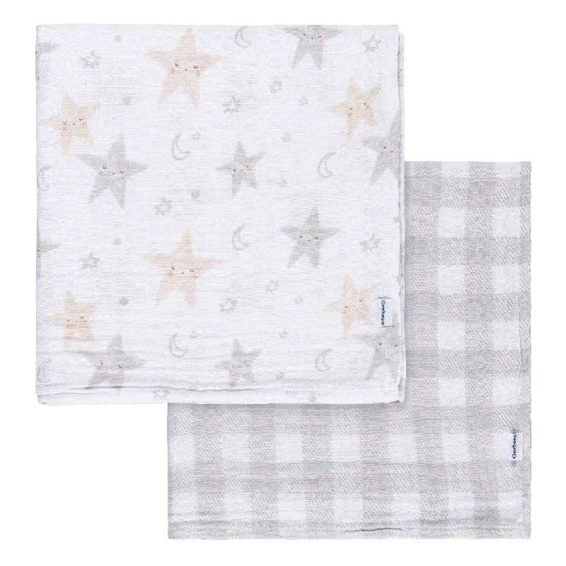 luxury fleece comforter-2-Pack Baby Neutral Celestial Muslin Blankets