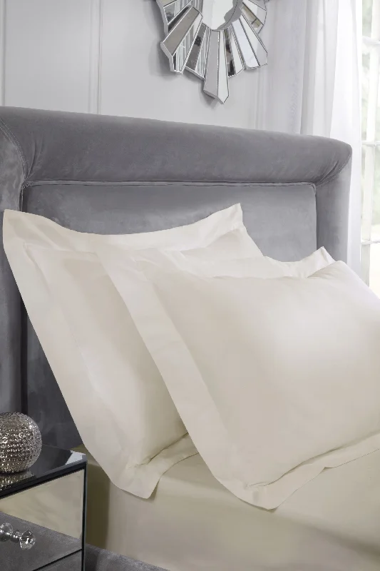 luxury jersey duvet cover-200 Thread Count Luxury Egyptian Cotton Oxford Pillowcase Pair in Cream