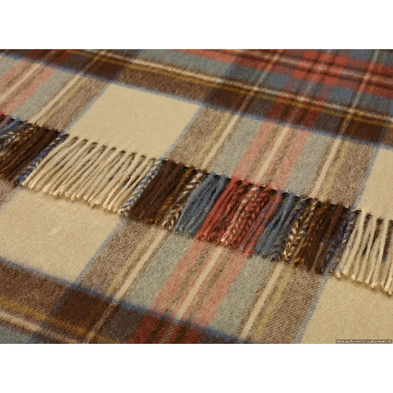 thick jersey blanket-Antique Dress Stewart - Merino Lambswool Throw Blanket - Made in UK