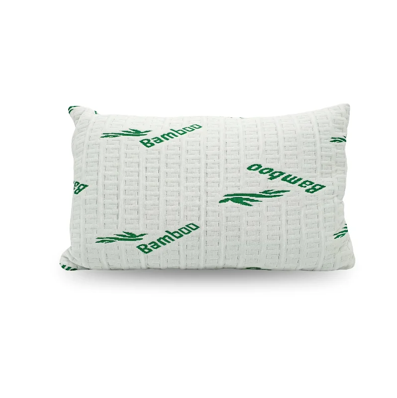 hand-stitched cotton pillowcase-Bamboo Memory Foam Pillow