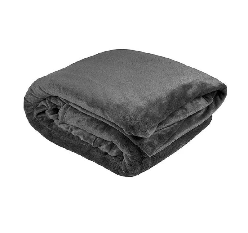 breathable cotton pillowcase-Ultraplush Blanket Range Charcoal