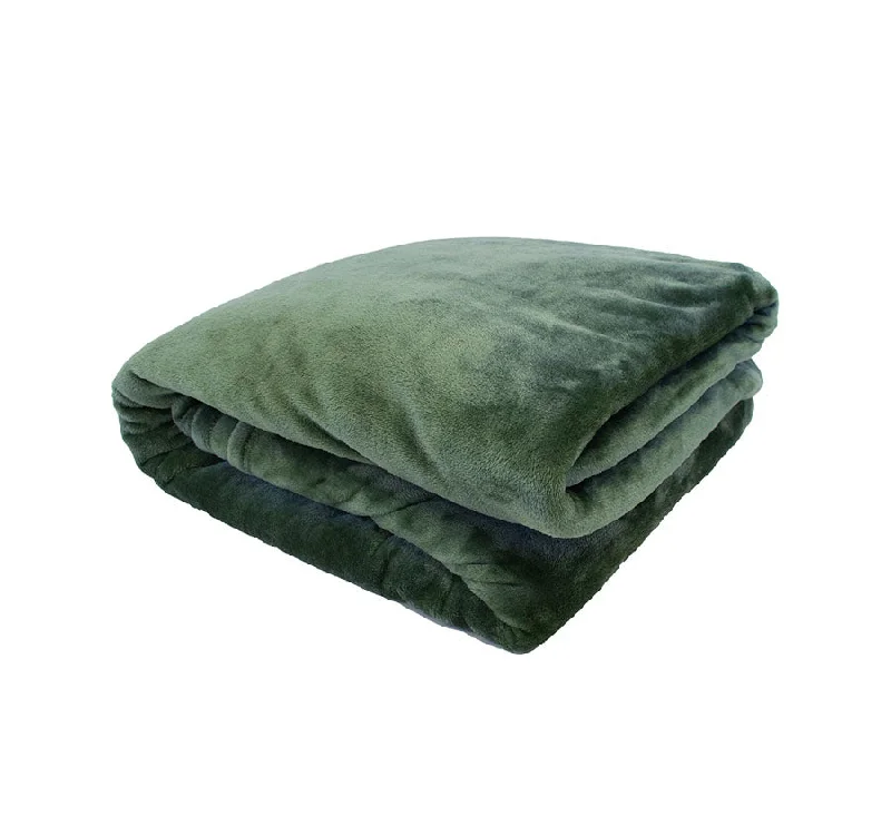 plush cotton comforter-Ultraplush Blanket Range Moss