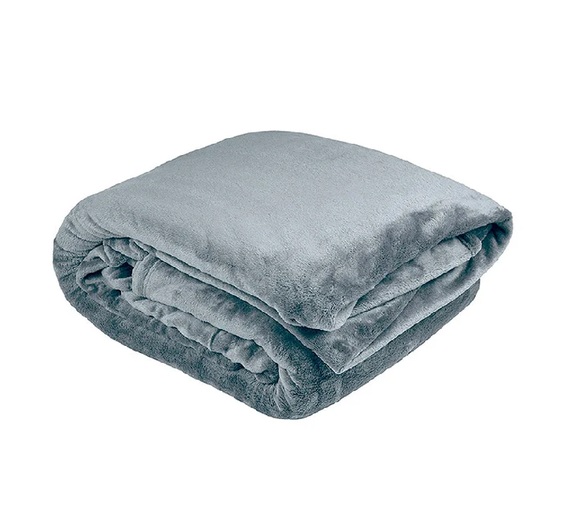 organic flannel comforter-Ultraplush Blanket Range Steel Blue